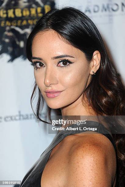 Actress Sara Malakul Lane arrives for the Premiere Of RLJ Entertainment's "Kickboxer: Vengeance" held at iPic Theaters on August 31, 2016 in Los...