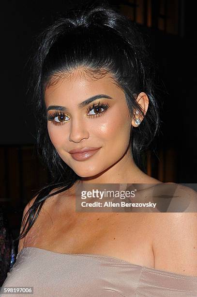 Model Kylie Jenner attend Boohoo X Jordyn Woods Fashion Event at NeueHouse Hollywood on August 31, 2016 in Los Angeles, California.