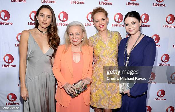 Actresses Troian Bellisario, Jacki Weaver, Jess Weixler and Michelle Trachtenberg attend the Los Angeles screening of Lifetime's 'Sister Cities' at...