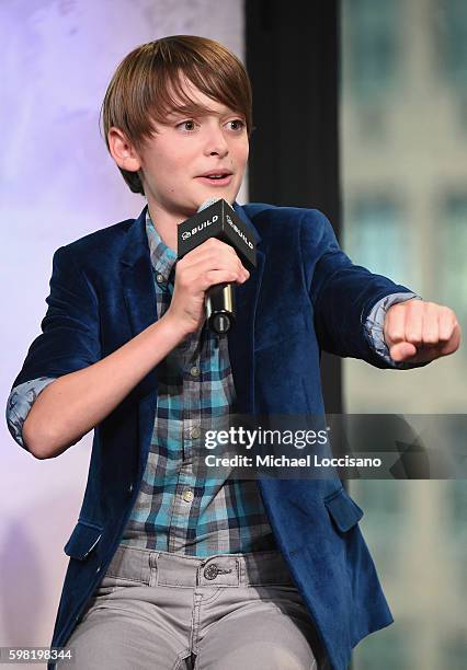 Actor Noah Schnapp of "Stranger Things" attends the BUILD Series at AOL HQ on August 31, 2016 in New York City.