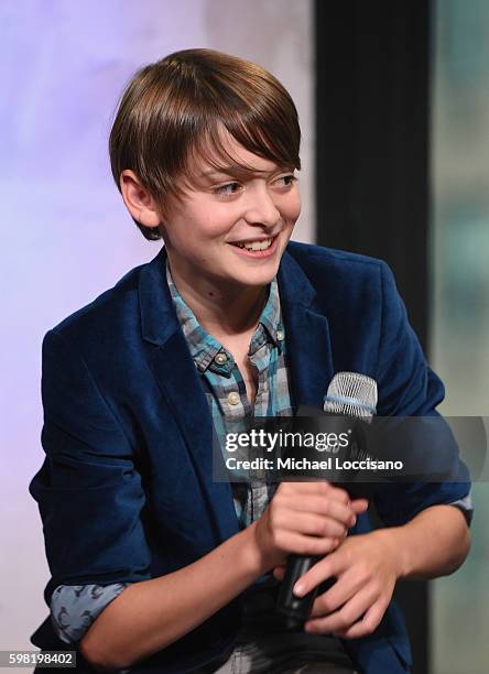 Actor Noah Schnapp of "Stranger Things" attends the BUILD Series at AOL HQ on August 31, 2016 in New York City.