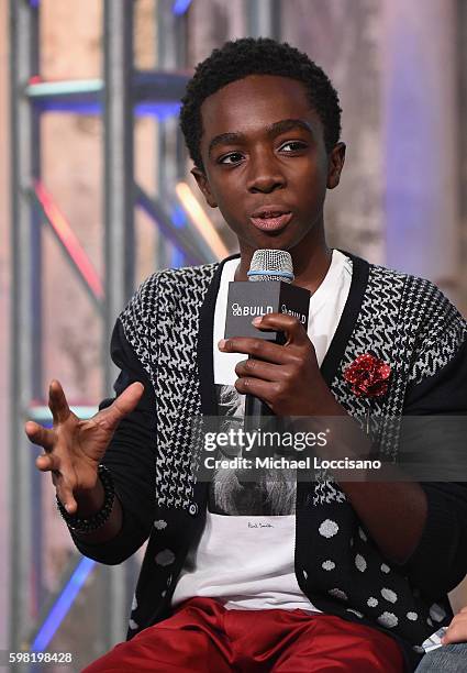 Actor Caleb McLaughlin of "Stranger Things" attends the BUILD Series at AOL HQ on August 31, 2016 in New York City.