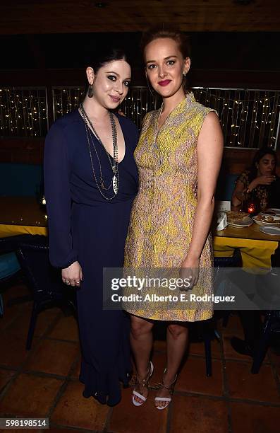 Actors Michelle Trachtenberg and Jess Weixler attend the after party for the premiere of Lifetime's "Sister Cities" on August 31, 2016 in Hollywood,...