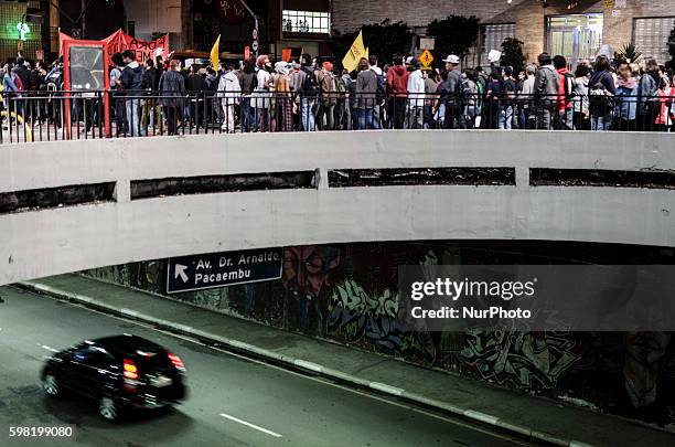 Protest in Sao Paulo, Brazil on 31 August 2016 against the impeachment of Dilma Rousseff and the presidency of Michel Temer. Brazil's senate approved...