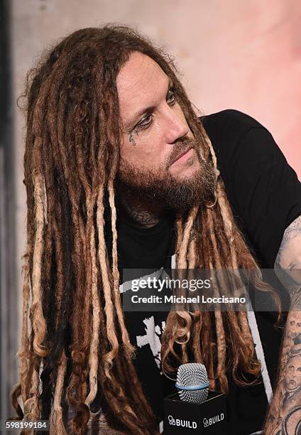 Musician Brian Welch of Korn attends the BUILD Series to discuss the band's newest studio album "The Serenity Of Suffering" at AOL HQ on August 31,...