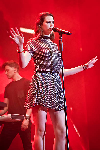 British singer Dua Lipa performs live during Stars For Free Festival at the Kindlbuehne Wuhlheide on August 27, 2016 in Berlin, Germany.