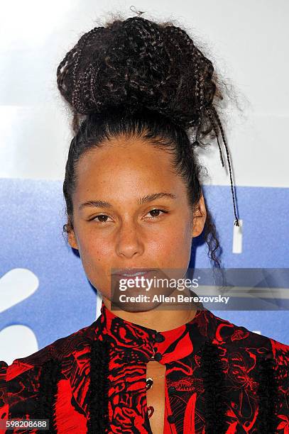 Singer Alicia Keys arrives at the 2016 MTV Video Music Awards at Madison Square Garden on August 28, 2016 in New York City.