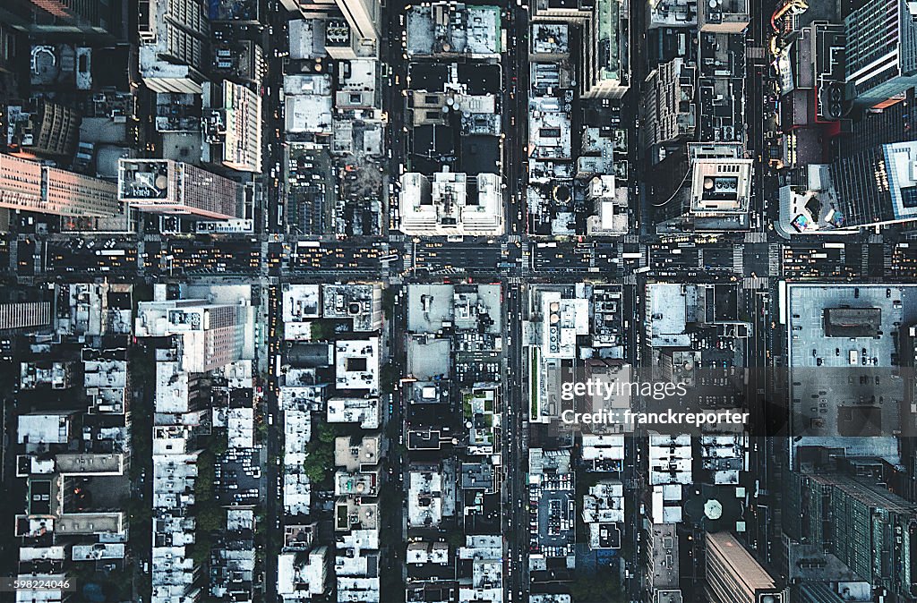 Vista aérea del centro de la ciudad de Nueva York