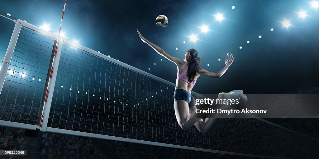 Volleyball: Female player in action