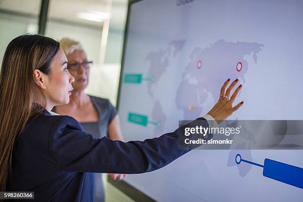 business presentation - internationaal bedrijf stockfoto's en -beelden