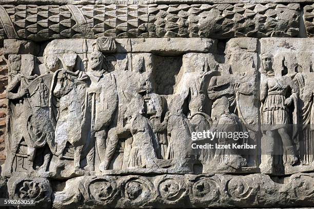 relief of arch pf galerius,3-4th cent thessaloniki - kumara stock pictures, royalty-free photos & images