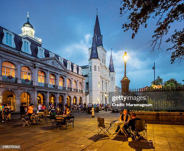 french quarter, fortune tellers in jackson square - jackson square new orleans stock pictures, royalty-free photos & images