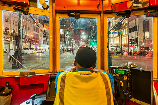 driving a typical tram - tram stock pictures, royalty-free photos & images