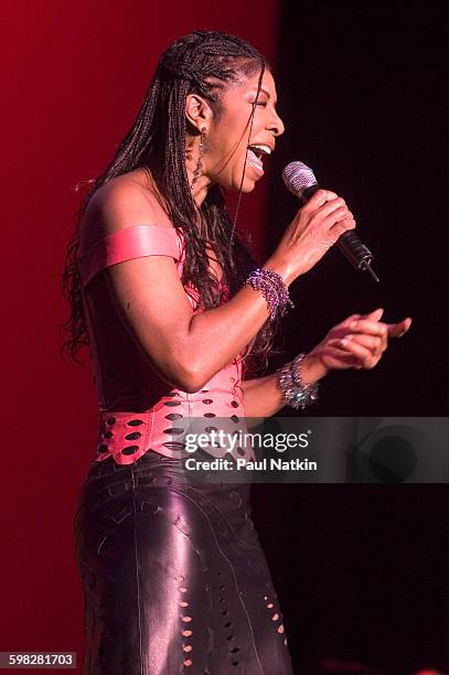 Singer Natalie Cole performing at the Skyline Stage in Chicago, Illinois, July 16, 2004.