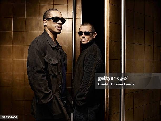 Rappers JoeyStarr and Kool Shen are photographed for Self Assignment on March 22, 2010 in Paris, France.