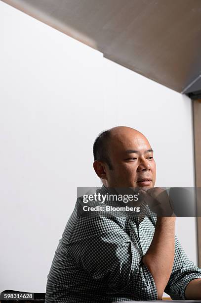 Taizo Son, chief executive officer of Mitletoe, Inc., pauses during an interview in Tokyo, Japan, on Tuesday, Aug. 30, 2016. When he launched...