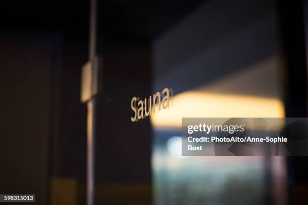 sauna door - building entrance stock pictures, royalty-free photos & images