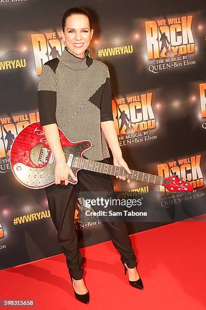 Michala Banas arrives ahead of the We Will Rock You Melbourne premiere at Regent Theatre on September 1, 2016 in Melbourne, Australia.