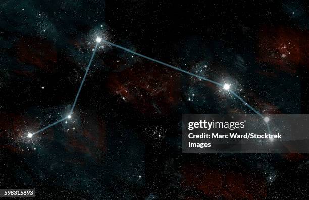 artists depiction of the constellation aries the ram. - vernal utah stock illustrations