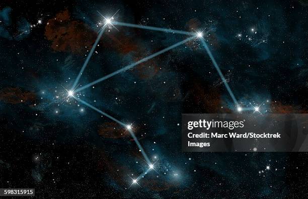 bildbanksillustrationer, clip art samt tecknat material och ikoner med artists depiction of the constellation libra the scales. - libra