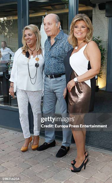 Carmen Borrego, Jose Carlos Bernal and Terelu Campos attend the celebration of Terelu Camposs 51st birthday party on August 31, 2016 in Madrid, Spain.