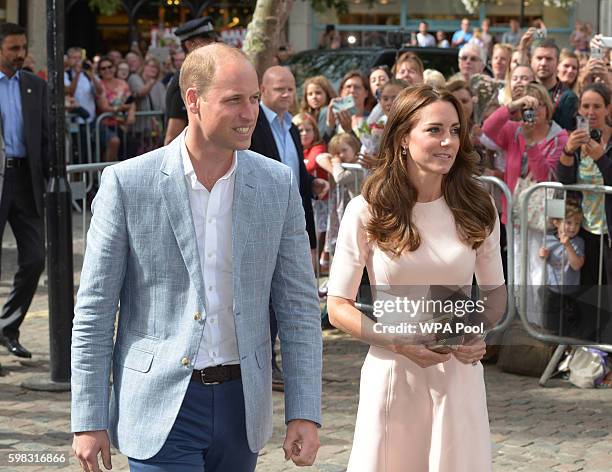 Prince William, Duke of Cambridge and Catherine, Duchess of Cambridge arrive to visit Truro Cathedral on September 1, 2016 in Truro, United Kingdom.