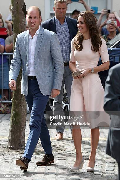 Catherine, Duchess of Cambridge and Prince William, Duke of Cambridge arrive at Truro Cathedral during a royal visit to Cornwall on September 1, 2016...