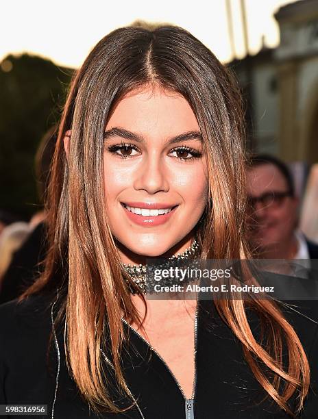 Actress Kaia Gerber attends the premiere of Lifetime's "Sister Cities" at Paramount Theatre on August 31, 2016 in Hollywood, California.