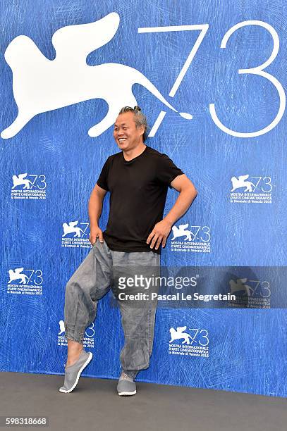 Director Kim Ki-duk attends a photocall for 'Geumul - The Net' during the 73rd Venice Film Festival at on September 1, 2016 in Venice, Italy.
