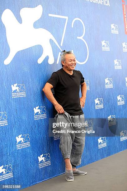 Director Kim Ki-duk attends a photocall for 'Geumul - The Net' during the 73rd Venice Film Festival at on September 1, 2016 in Venice, Italy.