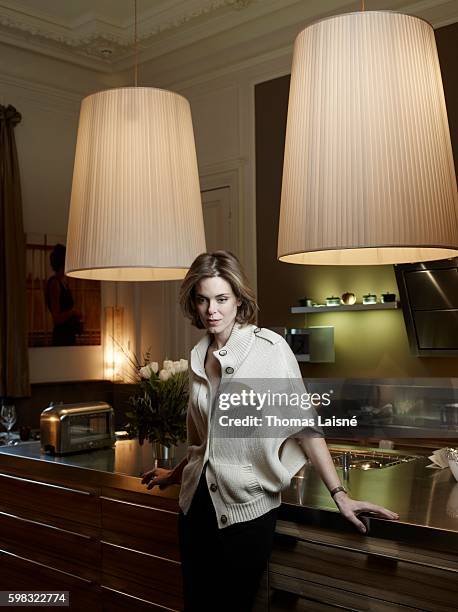 Presenter Julie Andrieu is photographed for Self Assignment on January 28, 2011 in Paris, France.