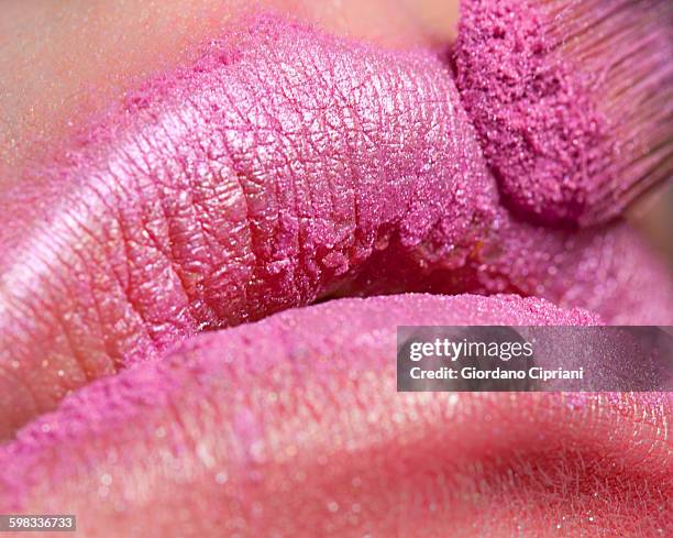 beauty - lipstick smudge stock-fotos und bilder