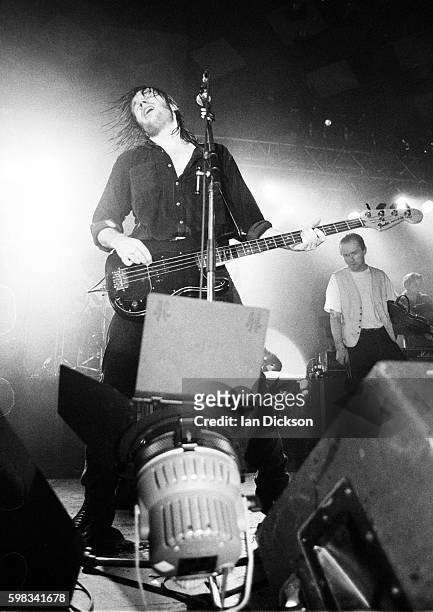 Justin Currie of Del Amitri performing on stage at Barrowlands, Glasgow, Scotland 19 December 1990.