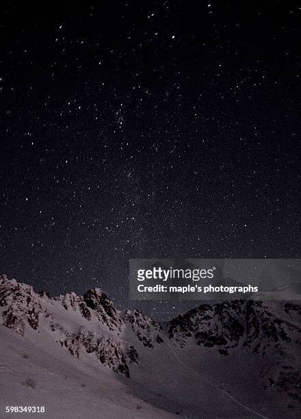 mountain & starlit sky - 木曽山脈 ストックフォトと画像
