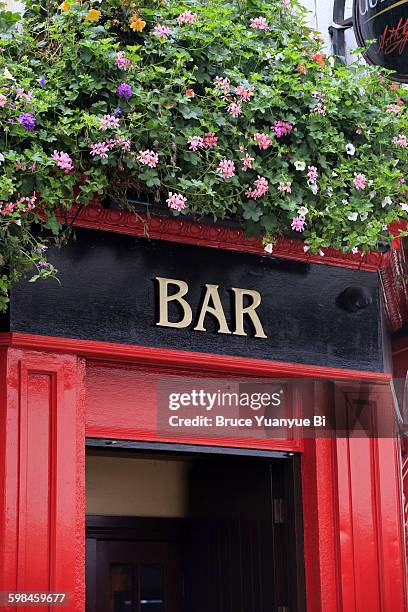 entrance of a local bar - temple bar dublin stock-fotos und bilder