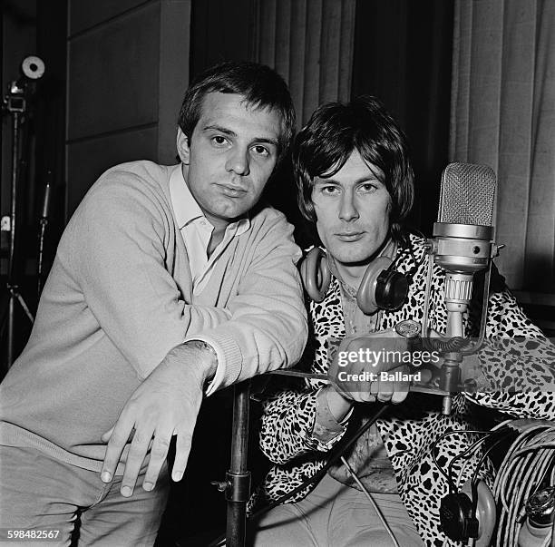 Music producer Mark Wirtz with British rock singer Keith West, who collaborated on the 1967 single 'Excerpt from A Teenage Opera', UK, 3rd October...