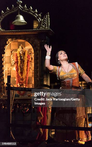 German soprano Diana Damrau performs at the final dress rehearsal prior to the premiere of the Metropolitan Opera/Penny Woolcock production of 'Les...