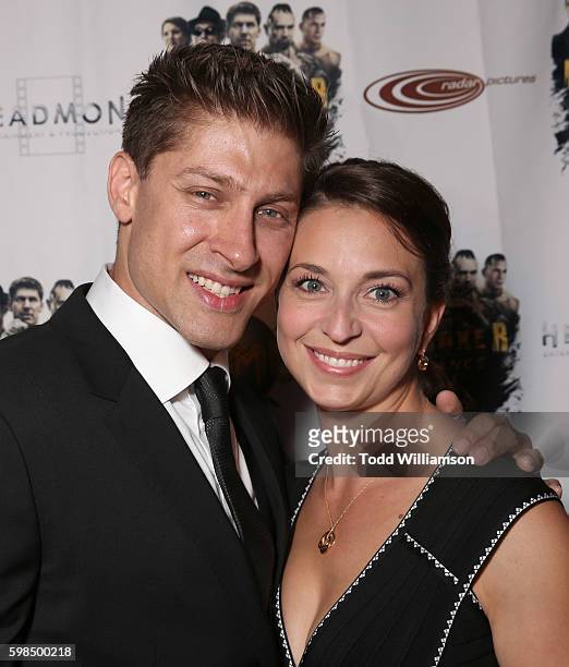 Alain Moussi attends the premiere Of RLJ Entertainment's "Kickboxer: Vengeance" at iPic Theaters on August 31, 2016 in Los Angeles, California.