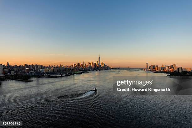 aerail of hudson river looking south - hudson river stock pictures, royalty-free photos & images