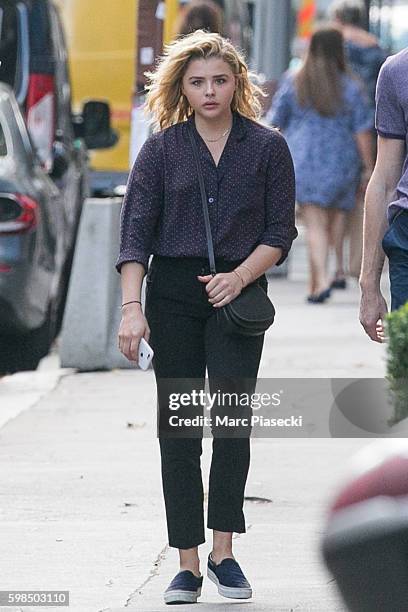 Actress Chloe Grace Moretz is seen strolling on September 1, 2016 in Paris, France.