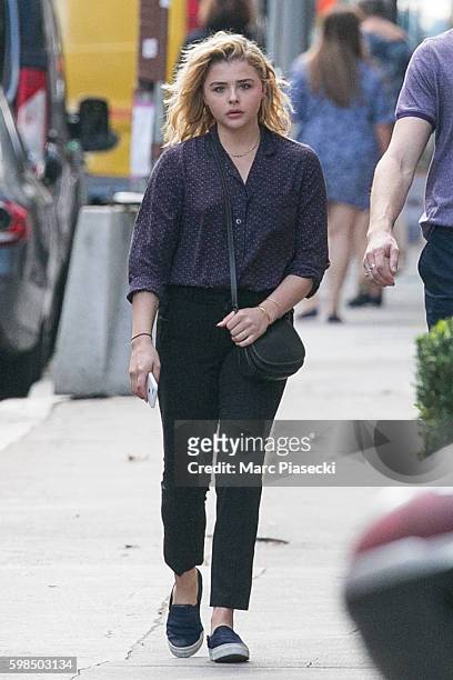 Actress Chloe Grace Moretz is seen strolling on September 1, 2016 in Paris, France.