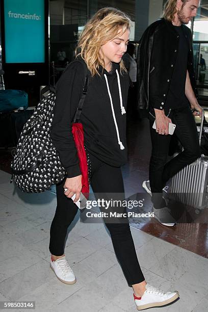 Actress Chloe G. Moretz arrives at Charles-de-Gaulle airport on September 1, 2016 in Paris, France.