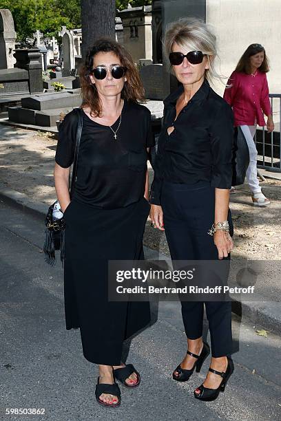 Mademoiselle Agnes Boulard and journalist Anne-Florence Schmitt attend the Designer Sonia Rykiel's Funerals at Cimetiere du Montparnasse on September...