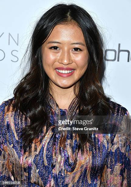 Haley Tju arrives at the Boohoo X Jordyn Woods Fashion Event at NeueHouse Hollywood on August 31, 2016 in Los Angeles, California.