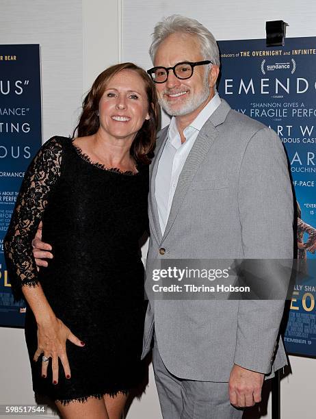 Molly Shannon and Bradley Whitford attend the Premiere of Vertical Entertainment's 'Other People' at The London West Hollywood on August 31, 2016 in...