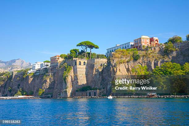 cliffs of sorrento, italy, on amalfi coast - sorrento italy stockfoto's en -beelden