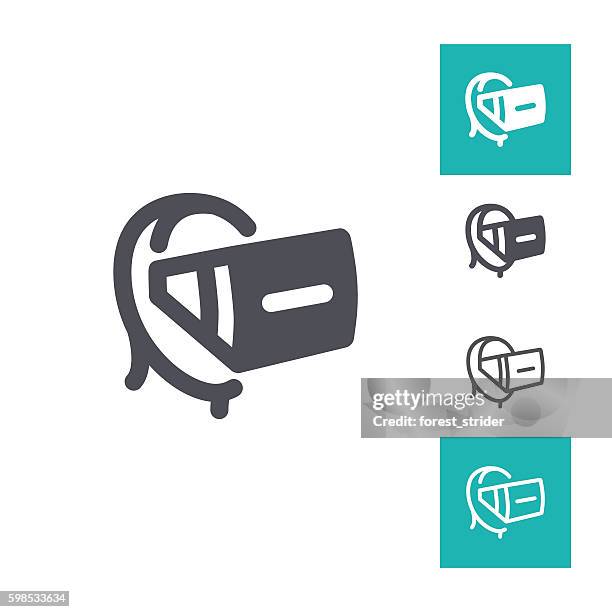 virtual reality icons - man vr headset stock illustrations