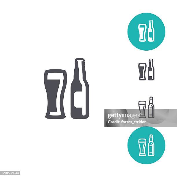 beer icons - dark beer stock illustrations