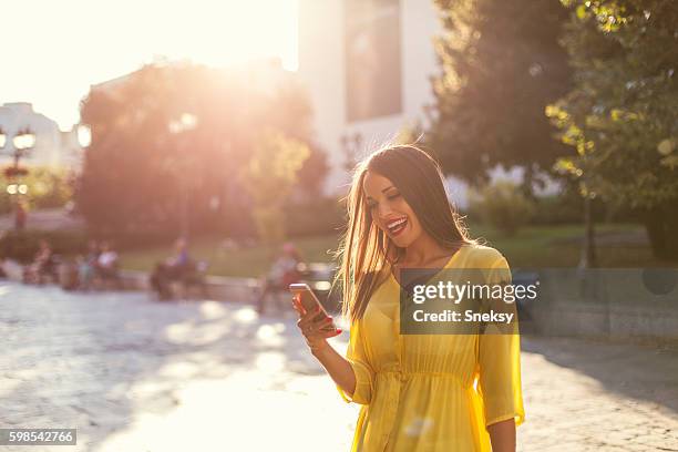 business woman using a phone - frankfurt oder stock pictures, royalty-free photos & images