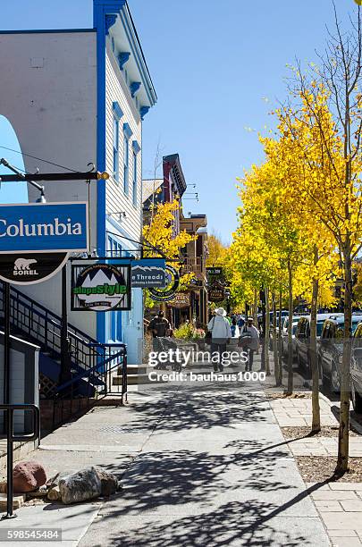 main street, breckenridge, colorado - breckenridge town stock pictures, royalty-free photos & images